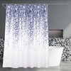 Popkozzi Blue Dots Shower Curtain Set White Waterproof Washable Weighted