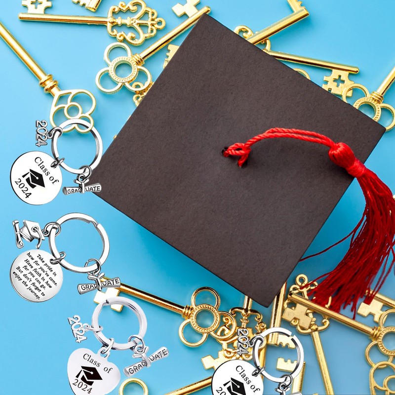 KEELYY Graduation Keyring, Graduation Keyring, Stainless Steel, Graduation Gift, 2024