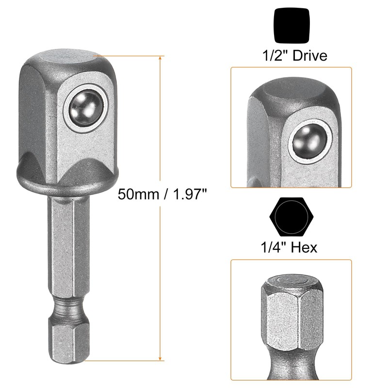 HARFINGTON Deep 6-Point Impact Socket 1/2" Drive 26mm Metric Socket