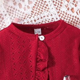 Similotey Baby Girl Dress Butterfly Print Sleeveless Dress and Coat 2Pcs Toddler Baby Girl Outfit Set, Red, 18-24 Months