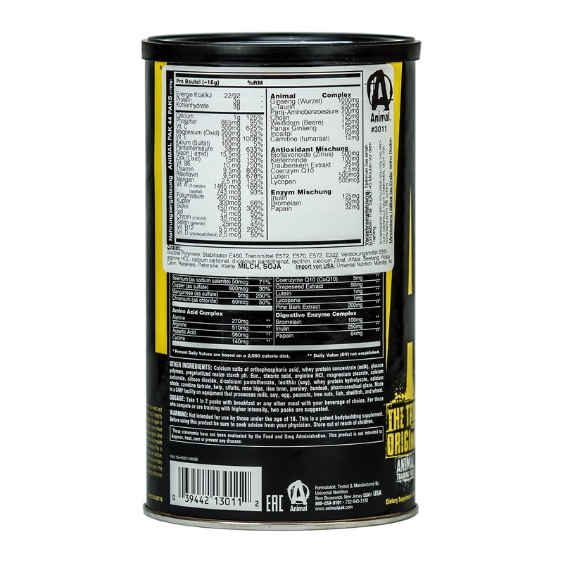 Universal Nutrition Animal Pak 44 Pack, 44 count