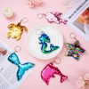 24 Pcs Mermaid Sequin Keychains Ocean Theme Kids Keychains Tropical