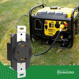 RVINGPRO NEMA L14-30R Flush Mounting Locking Receptacle for Generator Twist Lock Outlet 30 Amp 125/250V 3 Pole 4 Wire Grounding, Industrial Grade, UL Listed