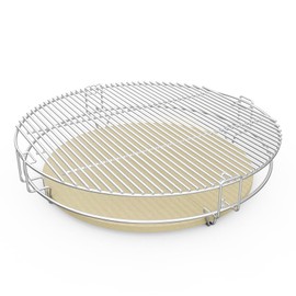 onlyfire BBQ Cooking Grate System Flexible Cooking Rack with Heat Deflector, Fits for Kamado Joe Big Joe 24-inch Charcoal Grills