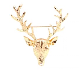 Deer Brooch Gold Elk Brooch Pin Animal Lapel Brooch Cute Deer Collar Pin Gold Deer Head Badge Pin Women's Clothing Decorations Elk Brooch Jewelry