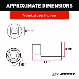 Power Gear Replacement Coupling Motor Square Shaft Drive with D-Shape Cutout for SlimRack Slide-Out on RVs