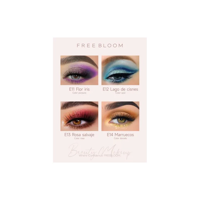 Freebloom De Paleta De Sombras De Ojos 4 En 1