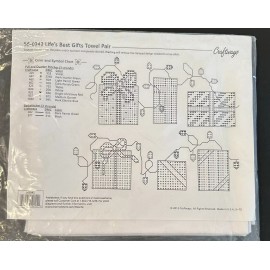 Craftways Life's Best Gifts Towel Pair 56-0342 Stamped Cross Stitch
