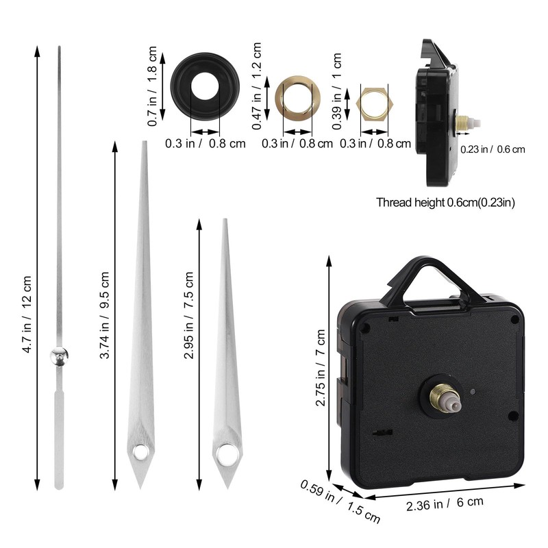 Kichvoe Wall Clock Movement Replacement Kits, Silent Clock Mechanism Maintenance