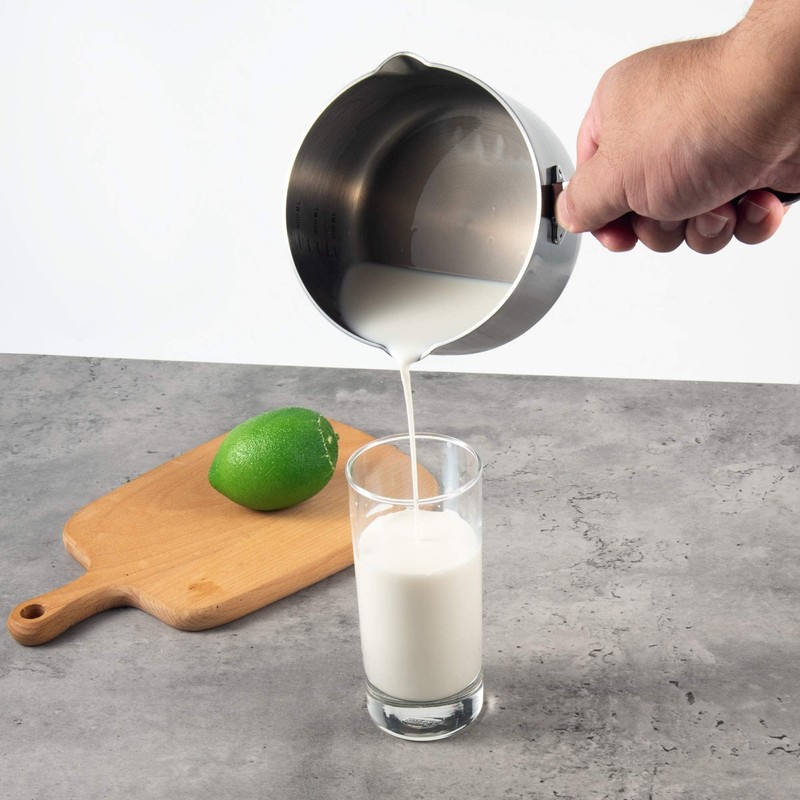 IMEEA Milk Pan, Single Handle, 18-10 Stainless Steel, Induction Compatible,