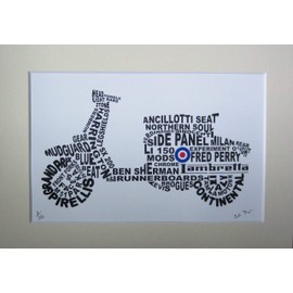 "Lambretta Scooter" A limited edition signed print, mounted and backed ready for framing.