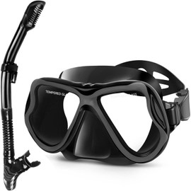 JiaoZoum Diving Mask Snorkel Mask for Adult Youth, Anti-Fog Scuba Diving Mask, Adjustable Soft Strap, Panoramic Wide View Snorkel Goggles, Professional Swimming Snorkeling Gear