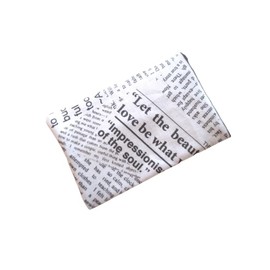 Travel Size Tissue Holder with Newsprint Pattern Fabric