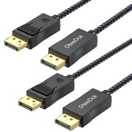 DisplayPort Cable 6ft 2 Pack, DP 1.2 Display Port Cable 6 Feet [4K@60Hz, 2K@100Hz, 1080P@240Hz] Cord for Monitor Laptop Compatible with Sceptre Dell Acer AOC LG and More