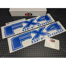 FX4 Decals (2-Pack) Off Road 4x4 Truck Bedside Fender Stickers Fits F150 F250 F350 (Gloss Blue, S1 - FX4 Off Road)