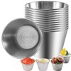 Littlecatch 12 Pack Sauce Pots Stainless Steel Small Condiment Containers,