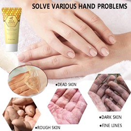 Honey Peel Off Mask,Deep Moisturizing Milk Honey Peel Off Hand Wax,Hydrating Exfoliating Hand & Foot Peeling Mask,Hand Moisturizing Gloves,Nourishing Brightening Serum for Dry Rough Skin for Women