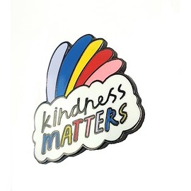 Kindness Matters Rainbow Cloud Be Kind Metal Enamel Pin Badge, Metal