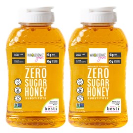 Wholesome Yum Zero Sugar Honey Substitute (2 Pack) - Keto Honey - Natural Sugar Free Honey Alternative With Monk Fruit & Allulose - Zero Net Carbs, Non GMO, Gluten Free, No Aftertaste (2 X 11 oz)