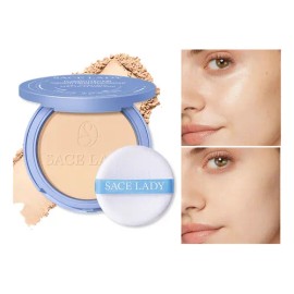 Sace Lady Base De Maquillaje Polvo Compacto Fijador Matte Tono 01 Marfil Clásico -10g Resistente Al Agua Larga Duración ControlDe La Grasa Y Acabado Mate lmpecable