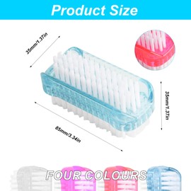 Pack of 4 Hand Brushes, Nail Brushes, Hand Wash Brush, Scrubbing Brush, Cleaning Brush, Plastic Double-Sided Nail Scrubber, Nail Brush, Fingernail Brush for Cleaning Nail Finger Brush (4 Colours)