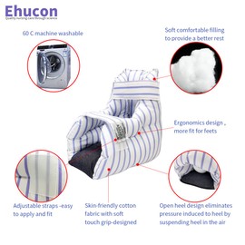 Ehucon Heel Protection, Bed Wound Cushion for Pressure Points, Foot Cushion for Bedridden Patients, Accessories, Ankle Cushion, Heel Protection for Heel Pain (Pack of 1 Count (Lavender Stripes)