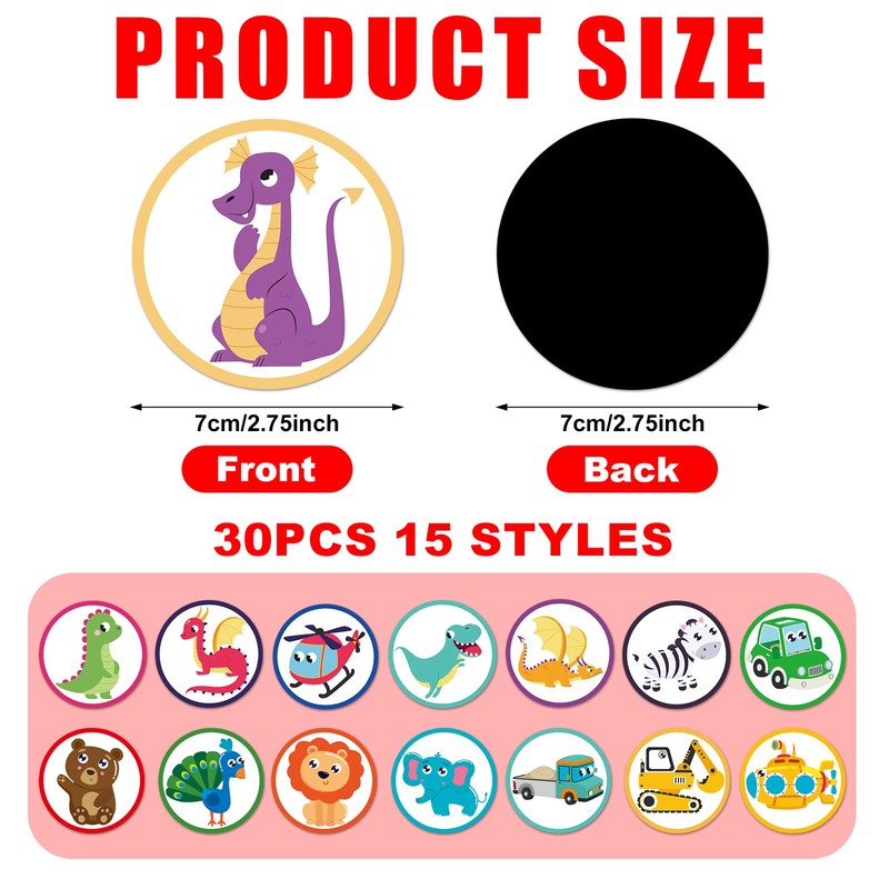 30pcs Potty Training Stickers, 15 Patterns Animal Color Potty You