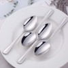SUNSENGEUR Tea Spoons 12-Piece with Bead Pattern Dinnerware Set Bead