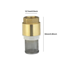 SagaSave Brass 1/2", 3/4", 1" BSP Vertical Check Valve, DN15/20/25, Spring Non-Return Check Valve, Foot Valve Pump Inlet Filter Strainer, 1Pcs