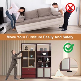 Furniture Sliders 8 Pcs 4 Inch Square Felt Furniture Slider Reusable Heavy Duty Furniture Sliders for Hardwood Floors and Other Hard Surfaces