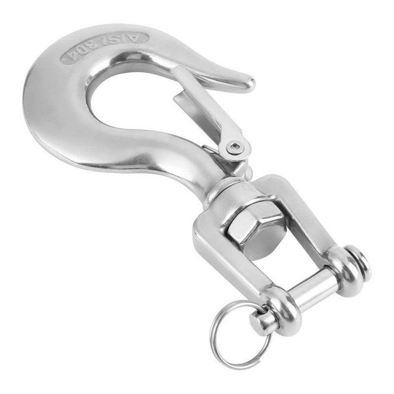 Hilitand 304 Stainless Steel Rotating Lifting Hook Latch Rigging Accessory