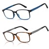 EASY READ 2 Pack TR90 Reading Glasses for Men,Sporty Rectangular