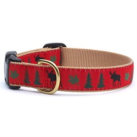Up Country Moose Pattern Dog Collar or Leash (Dog Collar, 5/8 inch Width, Small (9 to 15 inches))