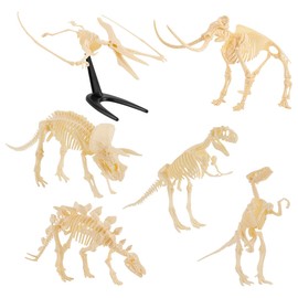 ANCLLO 6PCS Mini Dinosaur Skeleton Dinosaur Fossil Models for Dinosaur Lovers Collection