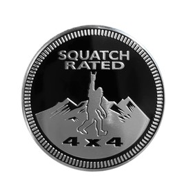 Squatch Rated Metal Badge Stickers for Jeep Wrangler, Round 3D Emblem Sticker, Jeep Decal, Metal Automotive Badge, Decorative Sticker for Motorcycle Vehicles, Trucks