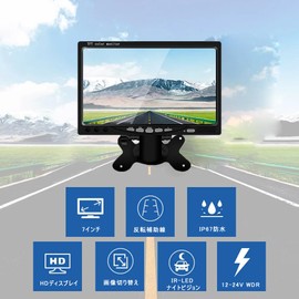 Stynxro 7 Inch Car Monitor, On-Dash Monitor, Backlight Function, Back Monitor, Rear Display, Dual Video Input, Wireless Remote Control, Supports 12V/24V, Easy Installation, Suitable for Van, Truck