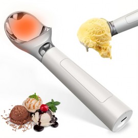 Heated Ice Cream Scoop Rechargeable, Waterproof Electric Ice Cream Scoop for Hard Ice Cream, Rechargeable with LED Display, Heats to 158°F for Dessert Shops, Homes Kitchen Gadgets