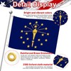 Indiana Flag 3x5 FT Heavy Duty Outdoor, Fully Embroidered Torch