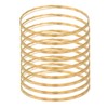 Jascatin 9PCS Multi layer Gold Metal Bangle Bracelet Layered Geometric