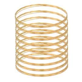 Jascatin 9PCS Multi layer Gold Metal Bangle Bracelet Layered Geometric Glossy Stacking Bracelets Jewelry for Women