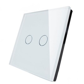 KONOQ Glass Panel Wall Remote Controller (2 Gang, White)