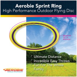 Aerobie Sprint Ring Outdoor Flying Disc, 10 Inches, Yellow