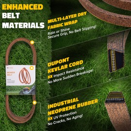 Beltchoice 954-04044a Deck Belt, Kevlar Cord 50" Deck Lawn Mower Belt for Cub Cadet RZT50, Replacement OEM 754-04044, Compatible with ZT150 Troy bilt Mustang xp 50, 1/2" x 134"