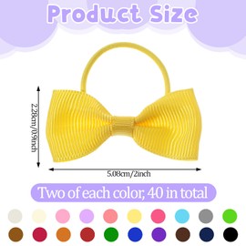 40PCS Cute Puppy Dog Small Bowknot Hair Bows with Rubber Band, Handmade Hair Accessories Pet Grooming Tiny Bowknot Hair Bows for Cat Puppy Party Birthday, Mix Colors Puppy Yorkie Dog Hair Bow