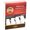 KOH-I-NOOR Hard Artificial Extra Charcoals - White (Pack of 4)