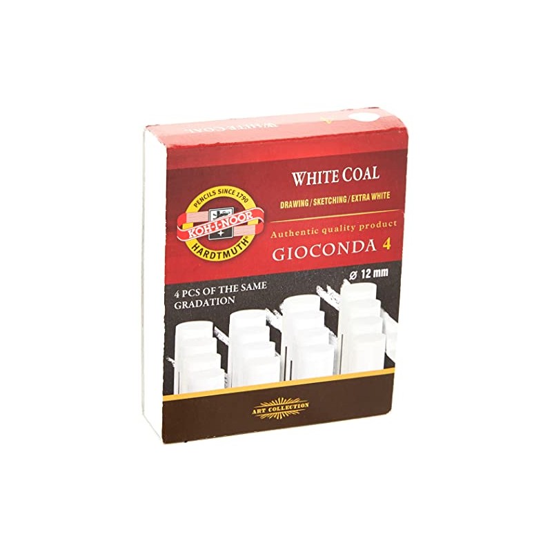 KOH-I-NOOR Hard Artificial Extra Charcoals - White (Pack of 4)