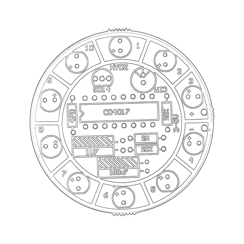 ATNSINC 4PCS DIY CD4017 Colorful Voice Control Rotating LED Light