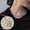 [AJIRO ACCESSORY] N054 Necklace, Silver, Gold, Simple, Chain, Office, Stylish,