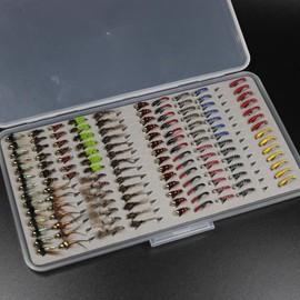 133pcs/Set Ultra-Thin Portable Nymph Scud Midge Flies Kit Assortment with Box Trout Fishing Fly Lures-bass Lures Fishing Gifts for Men