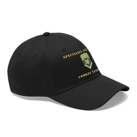 MIP Army - Specialist 8th Class - SP8 - Combat Veteran Hats (Black - Direct to Garment (DTG), One Size)